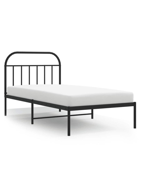 Giroletto con Testiera Metallo Nero 100x200 cm