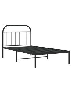 Giroletto con Testiera Metallo Nero 100x200 cm 2