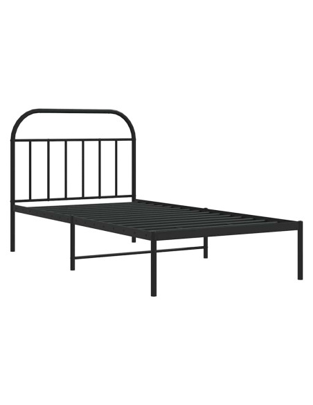 Giroletto con Testiera Metallo Nero 100x200 cm