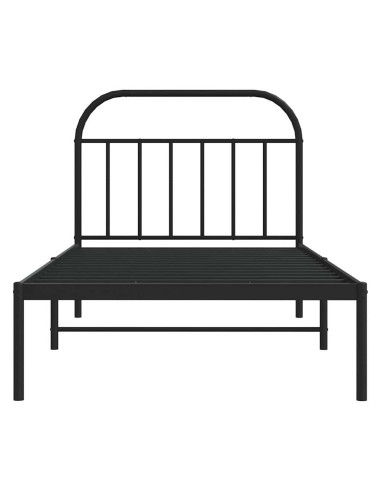 Giroletto con Testiera Metallo Nero 100x200 cm