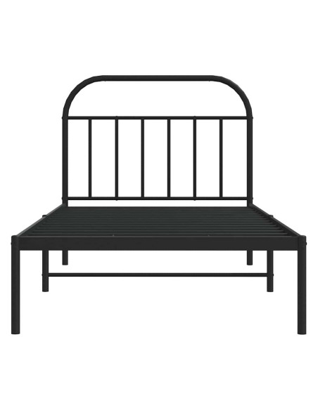 Giroletto con Testiera Metallo Nero 100x200 cm