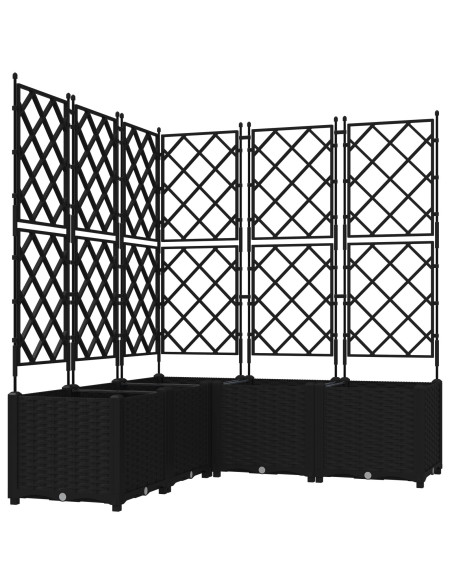 Vaso da Giardino con Trellis 5 pz Nero 120x120x143 cm