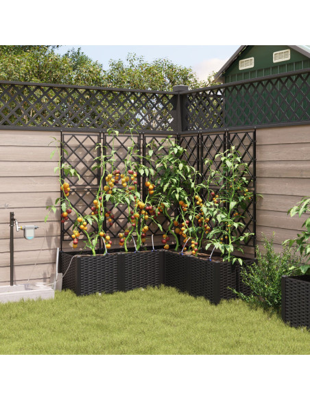 Vasi da Giardino con Sistema di Irrigazione 5 pcs Nero