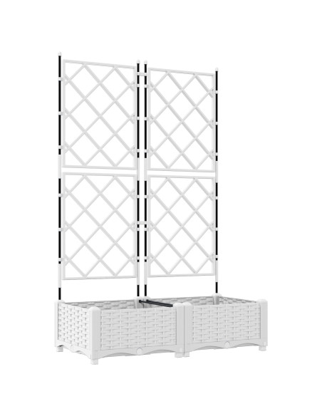 Fioriera da giardino  con tralcio 2 pz Bianca 80x40x125,5 cm