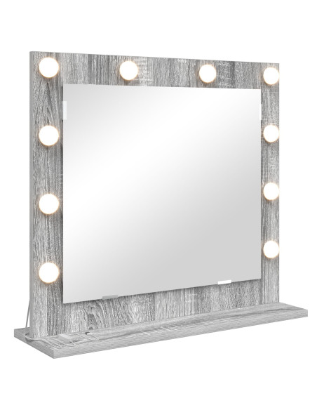 Specchio da toeletta  Grigio sonoma Legno e vetro 60 x 55 x 18 cm