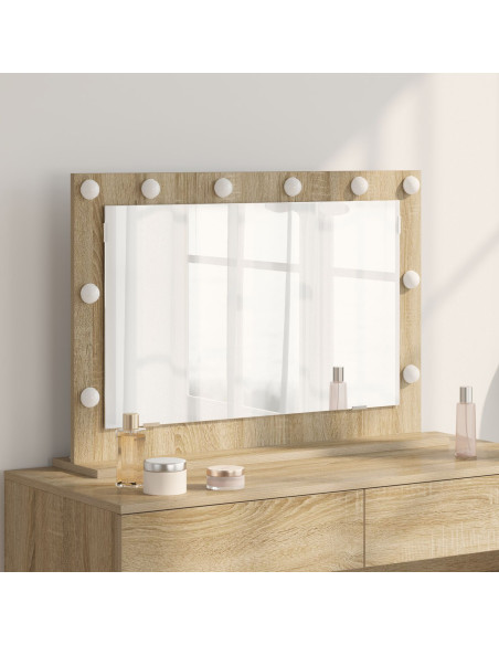 Specchio da Toeletta  Rovere Sonoma Legno ingegnerizzato, Vetro