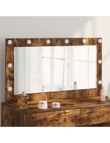 Specchio da Toeletta  Rovere Affumicato Legno, Vetro