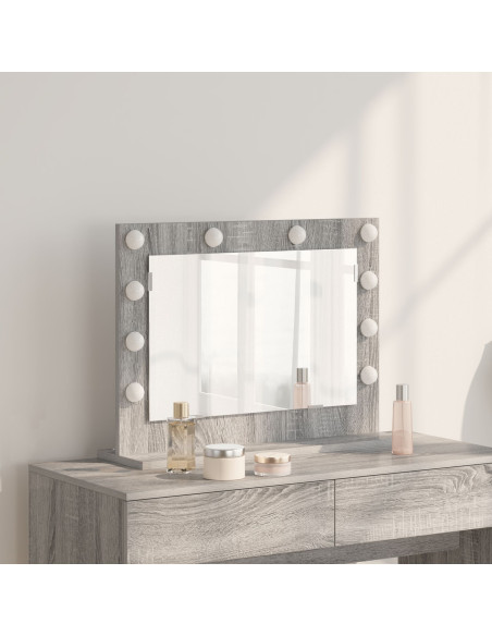 Specchio da Toeletta  Grigio Sonoma MDF, Vetro 60 x 45 x 18 cm