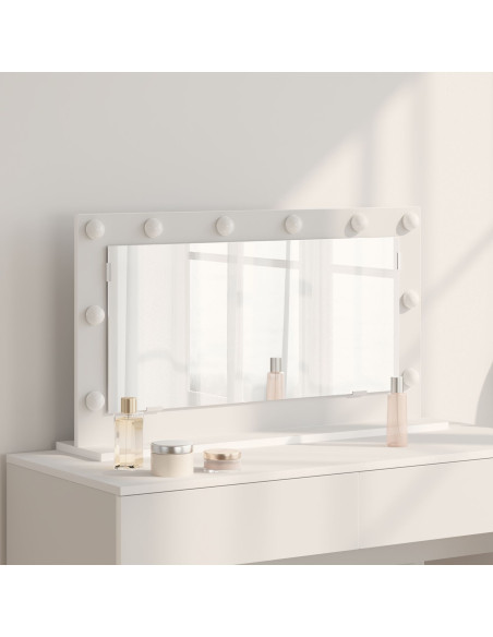 Specchio da Toeletta  Bianco Plastica, Vetro 80 x 45 x 18 cm