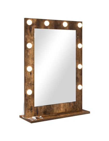 Specchio da toeletta  Rovere affumicato Legno, Vetro 70 x 50 x 18 cm