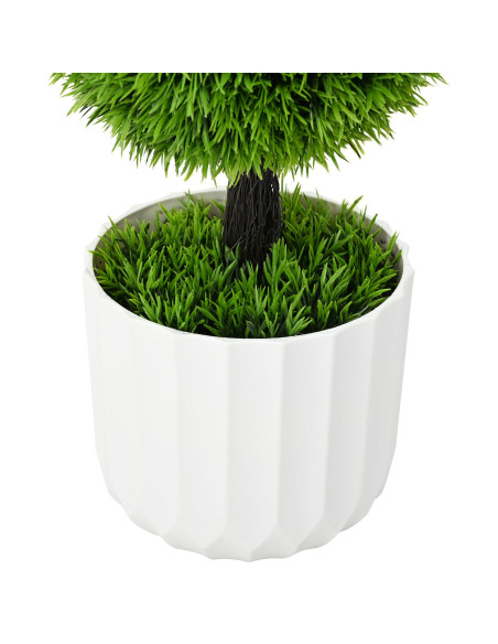 Pianta artificiale Topiaria in pino con vaso 24x90 cm Verde