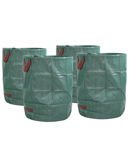 Sacchi per Rifiuti da Giardino con Manici 4 pcs Pieghevoli Rotondi Verdi 300 L