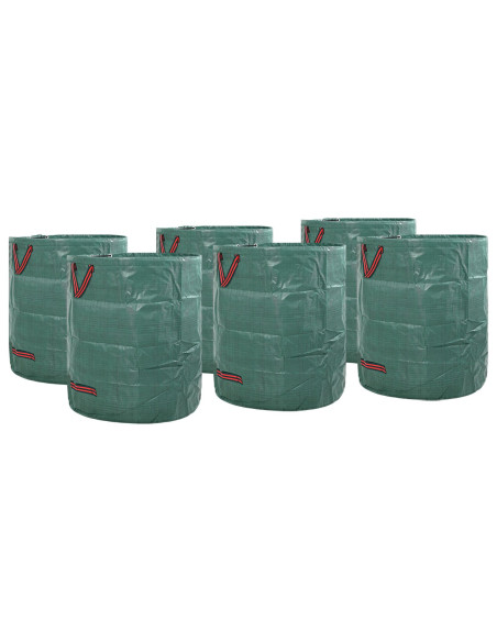 Borse per Rifiuti da Giardino  con Maniglie 12 pz Pieghevoli Rotonde Verdi 272 L