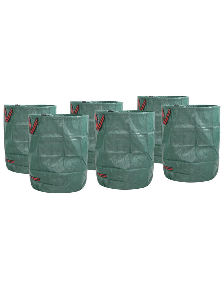 Sacchi per Rifiuti da Giardino  con Manici 12 pcs Pieghevoli Rotondi Verdi 300 L