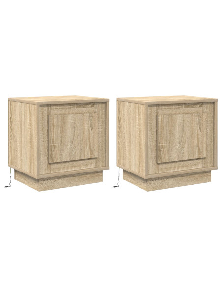 Comodini Set di 2 Rovere Sonoma Legno ingegnerizzato