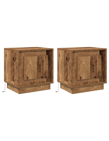 Comodini  Set di 2 Legno Antico Legno Ingegnerizzato