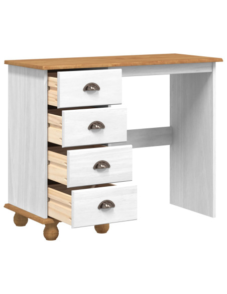 Scrivanie  Bianco Legno, MDF Media Scrivania Rettangolare