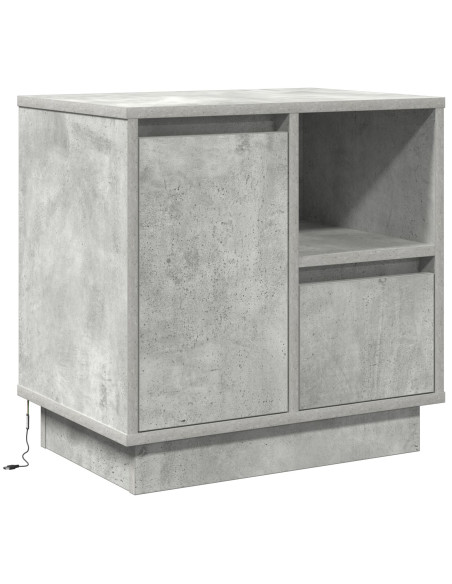 Grigio cemento MDF Medio Storage Comodino Rettangolare
