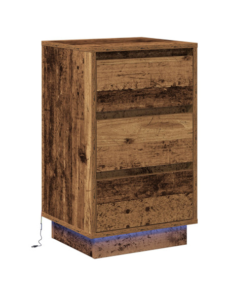 Comodino  con LED Legno antico 39x34,5x65 cm Legno ingegnerizzato