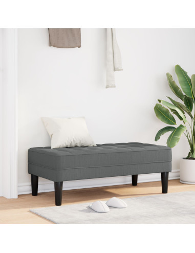 panchina con cuscino Grigio scuro 113 x 57 x 39 cm Tessuto