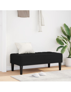 panchina con cuscino Nero 113 x 57 x 39 cm Tessuto