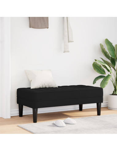 panchina con cuscino Nero 113 x 57 x 39 cm Tessuto