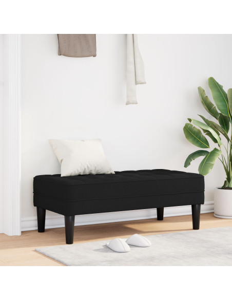 panchina con cuscino Nero 113 x 57 x 39 cm Tessuto