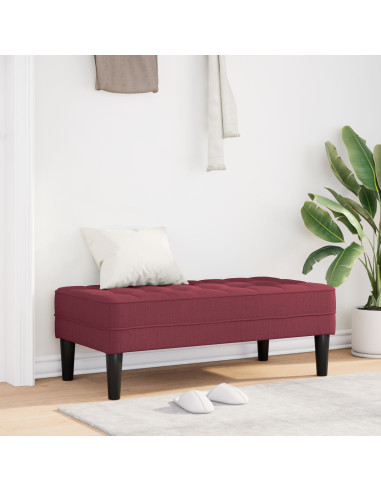 panchina con cuscino Rosso Vino 113 x 57 x 39 cm Tessuto