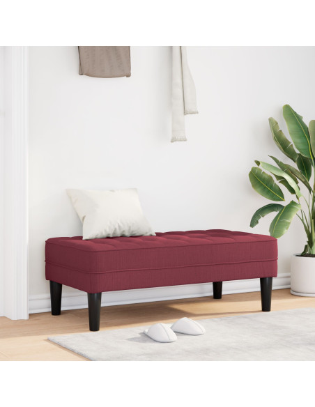 panchina con cuscino Rosso Vino 113 x 57 x 39 cm Tessuto