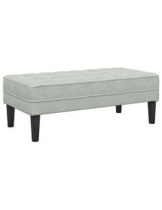 panchina con cuscino Grigio chiaro 113 x 57 x 39 cm Velluto