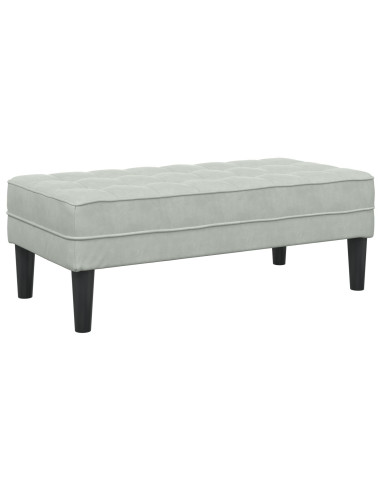 panchina con cuscino Grigio chiaro 113 x 57 x 39 cm Velluto