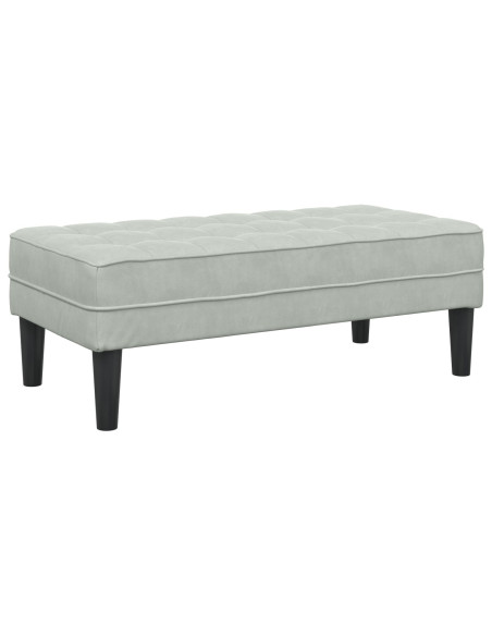 panchina con cuscino Grigio chiaro 113 x 57 x 39 cm Velluto