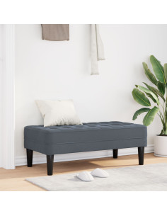panchina con cuscino Grigio scuro 113 x 57 x 39 cm Velluto