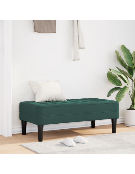 Panche Verde Scuro Velluto, Legno Medio Sedute Multiple Pouf