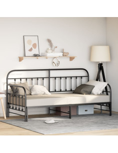 Struttura per letto di giorno Nero 90 x 190 cm