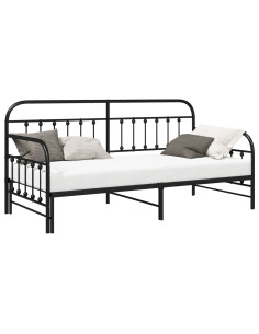 Struttura per letto di giorno Nero 90 x 200 cm