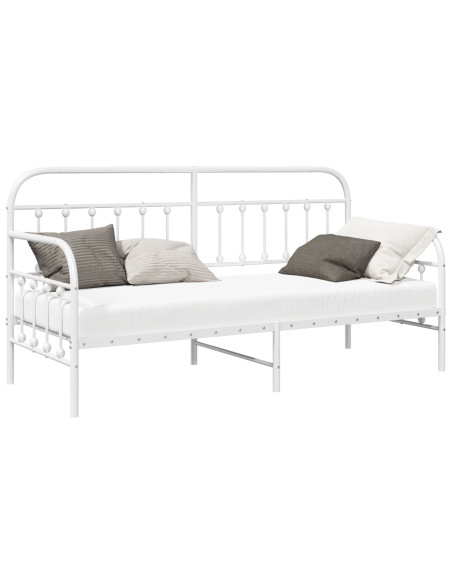 Letto Giorno  Bianco 75x190 cm in Acciaio