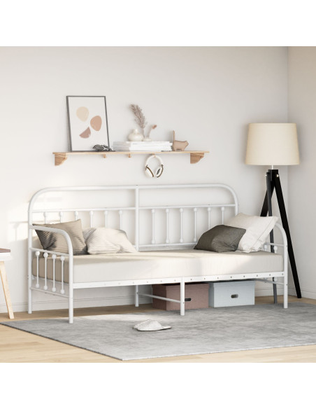 Letto Giorno  Bianco 75x190 cm in Acciaio