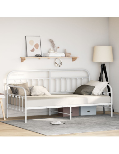 Struttura per letto di giorno Bianco 100 x 190 cm