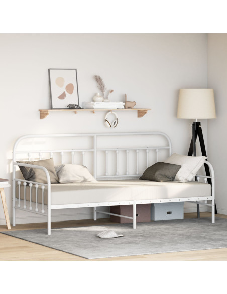 Struttura per letto di giorno Bianco 100 x 190 cm