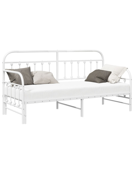 Struttura Letto Giorno  con Letto Estraibile Bianco 80x200 cm in Acciaio