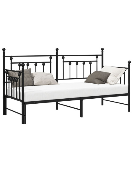 Letti & Strutture Letto Nero Metallo 75 x 190 cm