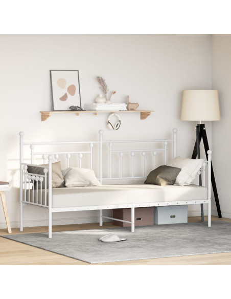 Letti & Strutture Letto Bianco Metallo 75 x 190 cm Durevole