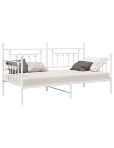 Struttura per letto di giorno Bianco 100 x 190 cm Acciaio