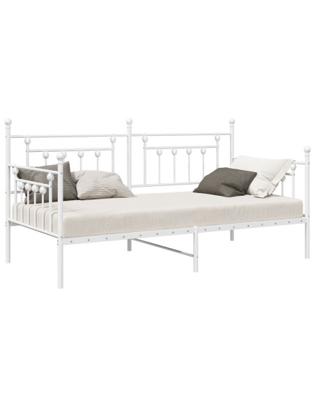 Struttura per letto di giorno Bianco 100 x 190 cm Acciaio
