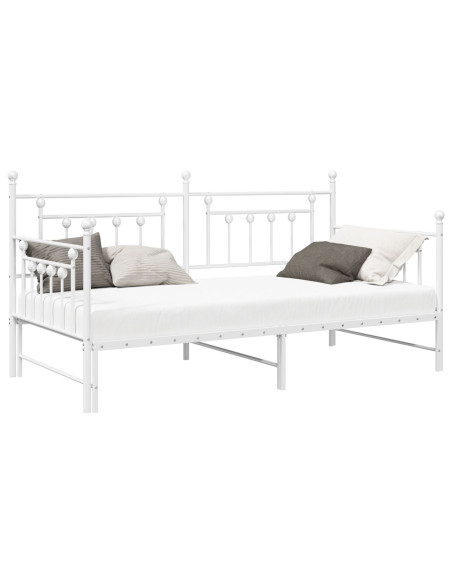 Struttura Lettino con Letto Estraibile Bianco 90x200 cm Acciaio