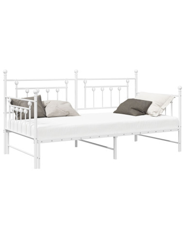 Struttura per letto di giorno Bianco 100 x 200 cm Acciaio