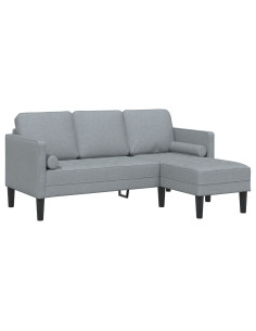 Set di divani con cuscino Grigio chiaro Poliestere