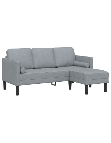 Set di divani con cuscino Grigio chiaro Poliestere