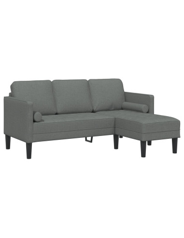 Set di divani con cuscino Grigio scuro Poliestere
